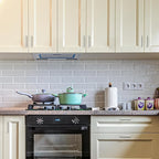 Ravinte 10 Pack Solid Brushed Nickel Kitchen Cabinet Handles Slim Drawer Pulls with 3-1/2 Inch Hole Center Square Bar Cupboard Hardware
