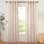 NICETOWN Taupe Voile Sheer Curtains 108 inches Long for Living Room, Grommet Airy & Elegant Light Filtering Soft Sheer Lightweight Window Treatment for Bedroom, W54 x L108, 2 Panels
