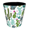 Wastebasket, 10.2x10.2x10.2Inch British Style Trash Bin Household Uncovered Garbage Can Wastebasket - (Cactus-1 Pattern)
