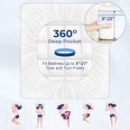 KAYFIA Full Mattress Topper,Extra Thick Mattress Pad Cover for Deep Sleep,3D+7D Snow Down Alternative Fill Overfilled Plush Pillow Top with 8-23 Inch Deep Pocket-White