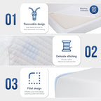 FDW | 6 Inch Twin Mattress | Medium Firm | Gel Memory Foam Mattress | White | Bed in a Box, CertiPUR-US Certified | Pressure Relief, Cooling Ventilated Foam | Washable Removable Cover