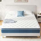 Jingxun 10 Inch Hybrid Mattress with Gel Memory Foam,Motion Isolation Individually Wrapped Pocket Coils, Pressure Relief,Back Pain Relief& Cooling Bed, Queen size