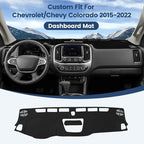 Dashboard Cover Mat Custom Fit for Chevrolet/Chevy Colorado 2015-2020 2021 2022 Dash Cover Nonslip Dash Mat Protector Sunshade No Glare Black