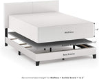 FURINNO Pessac PU Leather Upholstered Platform, Queen, White,FB19821QWH
