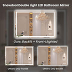 40"X36" LED Bathroom Mirror with Front Lights and Backlit, Anti-Fog, Dimmable, Shatter-Proof Tempered Glass, Lighted Bathroom Vanity Mirror for Wall with 3 Colors, Memory Function