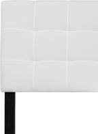 Flash Furniture Bedford Tufted Upholstered King Size Headboard in White Fabric