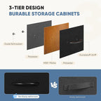 DUMOS 9 Drawer Dresser for Bedroom, Fabric Storage Organizer with Sturdy Metal Frame, Wooden Top Chest of Drawers for Closet Nursery Entryway Guest Room,Matte Black
