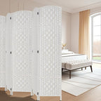 Rose Home Fashion Room Divider, 6 ft Tall Room Dividers and Folding Privacy Screens, 16in Privacy Screen 8 Panel White Space Temporary Wall Foldable Partition Separation