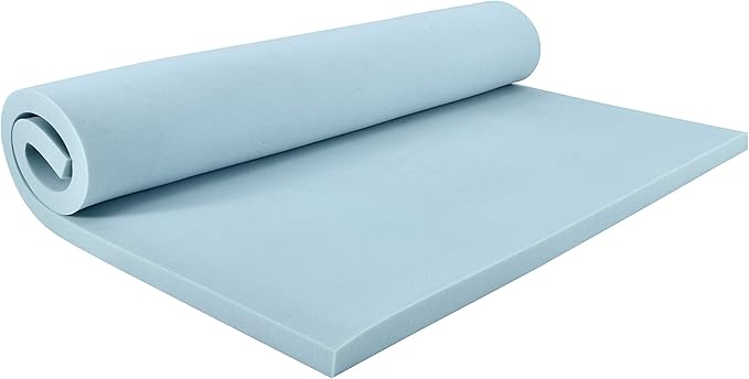 Sealy TrueForm 2" Medium-Firm Gel-Infused Memory Foam Mattress Topper, Cloud-Like Adaptive Mattress Topper for Body Support, Queen Blue