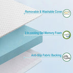 EDILLY 3 Inch Cooling Gel Memory Foam Mattress Topper Twin Size,with Removable & Washable Bamboo Cover,Soft Breathable Mattress Pad,Bed Topper for Back Pain Relief (38x75)