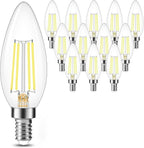 Cotanic Dimmable LED Candelabra Bulb with E12 Small Base, C35 Ceiling Fan Light Bulbs, 5000K, 4W, 60W Equivalent, 600LM, 12 Pack, Vintage Candle Lightbulb for Chandelier, Sconce, Porch Lights