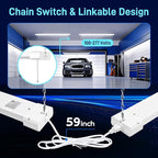 hykolity 5000K LED Shop Light Linkable, 4FT Daylight 42W LED Ceiling Lights for Garages, Workshops, Basements, Hanging or FlushMount, Included Power Cord and Pull Chain, 4400lm, ETL- 1 Pack