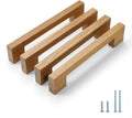 Burlywood Square 5 in 8 pcs Wooden Drawer Pulls Handle pulls for cabinets Kitchen Cabinet Drawer pulls Cabinet Door Pull
