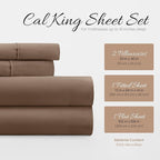 Linen Market Double-Brushed Microfiber California King Sheet Set 4 Piece – Oeko-TEX Certified Ultra Soft & Wrinkle-Free - 16" Deep Pocket Sheets Easy Care Cal-King Size - Taupe