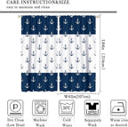 Anchor Pattern Curtains, Nautical Theme Navy Blue White Anchor Sea Life Adventure Print Blackout Window Treatments for Living Room Boys Men's Bedroom 84x84in