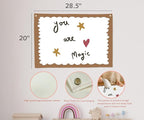 Baby Kids Growth Affirmation Stuff Nursery Above Crib Bedroom Playroom Reading Room Wall Decor Hanging Rectangular Banner Flag Sign Wall Art Baby Shower Baptism Birthday Christmas Gift You are Magic