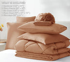 CozyLux King Size Comforter Sets Pumpkin - 7 Pieces Bed in a Bag King, Luxury Soft Bed Set for All Seasons, Bedding Set with Down Alternative Comforter, Sheets, Pillowcases & Shams