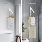 Folding Clothes Hanger Wall Mounted Retractable Clothes Rack, Aluminum, Easy Installation, White
