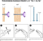 Ravinte 25 Pack Purple Crystal Knobs for Dresser Drawers Glass Cabinet Knobs Diamond Shaped Drawer Knobs - 30 mm Knobs with Silver Base