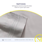 Twin Sheets - Breathable Luxury Sheets with Full Elastic & Secure Corner Straps Built In - 1800 Supreme Collection Extra Soft Deep Pocket Bedding Set, Sheet Set, Twin, Silver