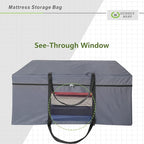 Cuddly Nest Folding Mattress Storage Bag - Heavy Duty Carry Case for Tri-Fold Guest Bed (Fits 4" Twin & Twin XL, Grey)