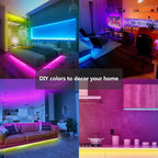 GUPUP 200 FT LED Strip Lights,Color Changing LED Lights for Bedroom,Built-in-Mic,Music Sync Tape Lighting,Phone Smart Controlled(APP+Remote+Mic)
