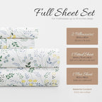 Linen Market Double-Brushed Patterned Microfiber Full Sheet Set 4 Piece – Oeko-TEX Certified Ultra Soft & Wrinkle-Free - 16" Deep Pocket Sheets - Easy Care Full Size - Wildflower Light Blue