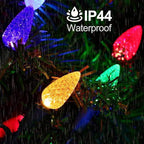 Battery Operated String Lights - 18ft 50 LED C6 String Lights Christmas Lights Battery Powered String Lights for Indoor Outdoor Christmas Tree Wreath Party Decoration, Waterproof, Multicolor
