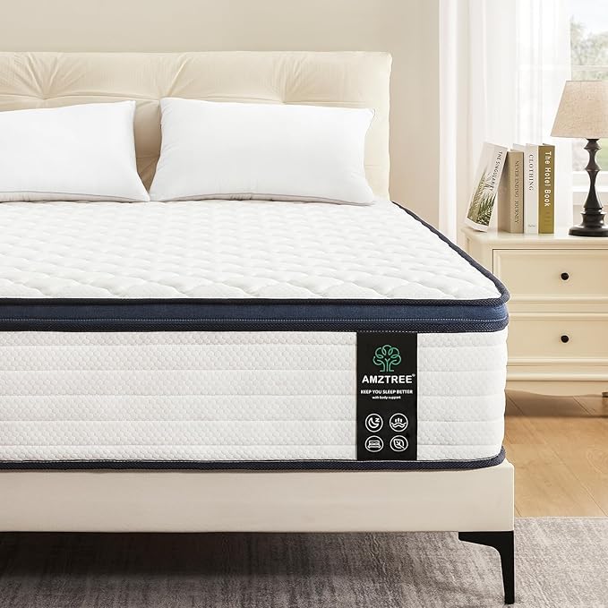 Twin Mattress 10 Inch Twin Size Mattresses - Memory Foam & Pocket Coils Springs, Pressure Relief, Medium Firm Comfort, Motion Isolation, Ideal for All Sleep Positions, CertiPUR-US Certified