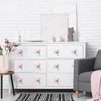 8 Pcs Bow Knobs for Dresser Matel Bow Drawer Knobs Vintage Dresser Handles Cabinet Drawer Pulls for Home Bedroom Kitchen Cabinets Hardware Cupboard (Pink,Classic Style)