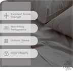 Linen Home 100% Cotton Percale Sheets Queen Size, Charcoal, Deep Pocket, 4 Pieces Set - 1 Flat, 1 Deep Pocket Fitted Sheet and 2 Pillowcases, Crisp Cool and Strong Bed Linen