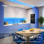 iNextStation COB LED Strip Light Blue 32.8FT 10M, DC24V CRI 93+ Dimmable Flexible LED Tape Lights for Bedroom, Kitchen, TV Backlight, Cupboard, Wardrobe, Home Lighting Decor