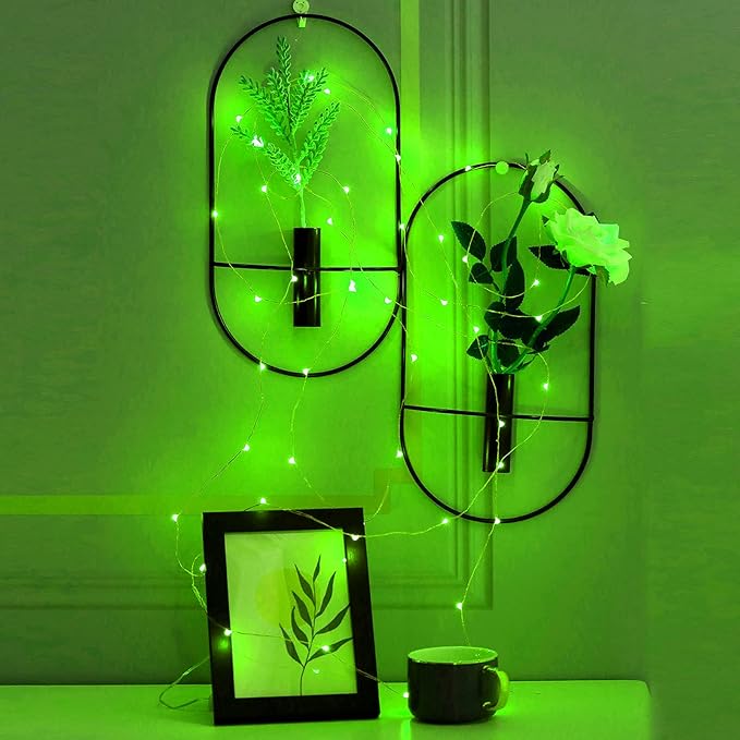 Mikasol Fairy Lights Battery Operated, 4 Pack Mini 3*AAA Battery Powered Copper Wire Led Starry String Lights Firefly Lights for Bedroom, Christmas, Parties, Decoration (5m/16ft Green)