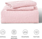 Love's cabin Quilts for Queen Bed Pink Bedspreads - Soft Bed Summer Lightweight Bedspread Comforter - Modern Style Coin Coverlet for All Season - 3 Pieces (1 Quilt, 2 Pillow Shams)