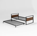 ZINUS Suzanne Bamboo and Metal Daybed with Trundle, Mattress Foundation with Steel Slat Support, Easy Assembly, Twin