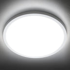 SunRider LED Flush Mount Ceiling Light Fixture, 6000K Cool White, 2400LM, 12 Inch 24W Modern Round Flat Lights, 240W Equiv. Panel Lamp, Non-Dimmable