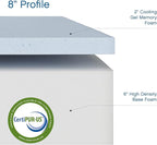 Cool Gel 8 Inch Full Size Mattress Memory Foam Medium Firm, Gel Memory Foam Mattress Full Matress Cooling, Made in the USA, 8" Depth with Pressure Relief, CertiPUR-US Certified No Fiberglass, Bed