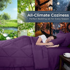 HEVUMYI Grape Purple Queen Comforter Set - 7-Piece All Season Bed in a Bag Queen, Ultra Soft Bedding Set with Comforter, Flat Sheet, Fitted Sheet, Pillowcases, Pillow Shams