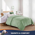 Walensee Fleece Blanket Plush Throw Fuzzy Lightweight (King Size 108x90 Sage Green) Super Soft Microfiber Flannel Blankets for Couch, Bed, Sofa Ultra Luxurious Warm and Cozy for All Seasons