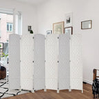 Rose Home Fashion 6 ft Tall Room Divider, Room Dividers and Folding Privacy Screens, 15.7in Privacy Screen 6 Panel Partition Temporary Wall Separation for Private, White