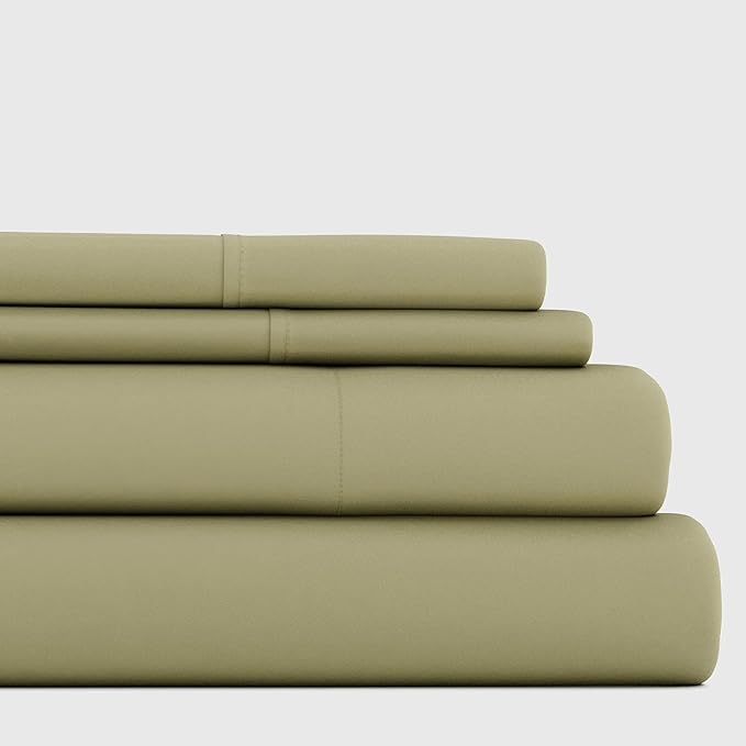 Linen Market Queen Sheet Set 4 Piece - Ultra Comfortable & Breathable Cooling Queen Bed Sheets - Deep Pocket & Wrinkle-Free Sheets Fits 16" Mattress - Extra Soft & Oeko-TEX Certified - Sage