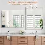 Frameless Mirror for Bathroom Vanity,24x32in Wall Mounted Mirrors for Over Sink Decorative Rectangular Frameless Mirror,With Polished Edge,Hangs Horizontally Or Vertically,Entryways,Room,Shatterproof