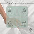 Linen Home 100% Cotton Percale Sheets Twin Size, Frosty Green, Deep Pocket, 3 Pieces Set - 1 Flat, 1 Deep Pocket Fitted Sheet and 1 Pillowcase, Crisp Cool and Strong Bed Linen