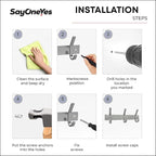 Small Coat Rack Wall Mount – Brushed Nickel 9 Inch Stainless Steel Hook Rail with 3 Heavy Duty Double Coat Hooks – Wall Mounted Coat Hanger for Entryway, Bathroom, Bedroom, Towel, Hat Organizer