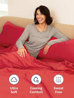 Extra Deep Cal King Sheet Set - 6 Piece Breathable & Cooling Sheets - Hotel Luxury Bed Sheets Set - Easy & Secure Fit - Soft, Wrinkle Free & Comfy Sheets Set - Red Sheet Set with Extra Deep Pockets