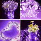 String Lights, Waterproof LED String Lights,2 Pack 20ft 60 LED Festival Decorations Crafting Battery Powered Copper Wire Starry Fairy Lights