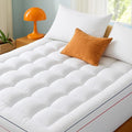 Bedsure King Mattress Topper - Pillow Top Mattress Pad Cover with Deep Pocket Fits up to 21 Inches, Plush Soft Bed Topper for Back Pain Relief, Overfilled with Down Alternative Filling, White