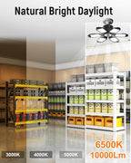 Adiding LED Garage Ceiling Light, 4 Pack 40000Lm Bright Screw into E26 E27 Socket LED Basement Lighting, 6+1 Deformable Panels, Daylight 6500K for Pole Barn Workshop Attic Porch Storage Room Low Bay