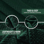 Exclusivo Mezcla Fleece Throw Blanket Extra Large, Super Soft and Warm Blankets for Couch, Sofa and Bed Waffle Textured, Cozy, Fuzzy and Lightweight (Forest Green, 50x70 Inches)