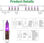 LAMPHOME Super-Bright Extendable Purple Halloween Decoration 100 Lights 19.6ft UL Certified Mini Bulb String Lights Set for Outdoor Halloween Home Christmas Tree Garden Holiday Party Patio Decor